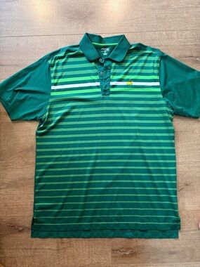 Masters green Striped Polo Shirt
